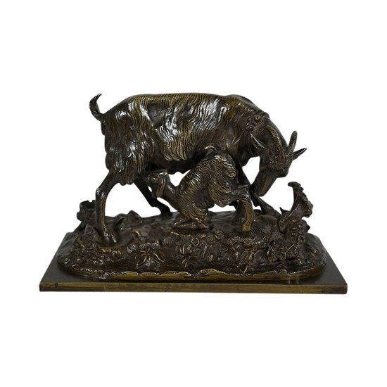 Bronze " The Goat and its Kid " - End of XIXth century