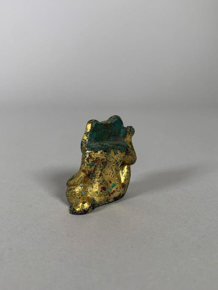 Sculpture d'Ornement En Bronze Dynastie Han 206 Bc-220 Ac Ours En Bronze Dore Archeologie Chine