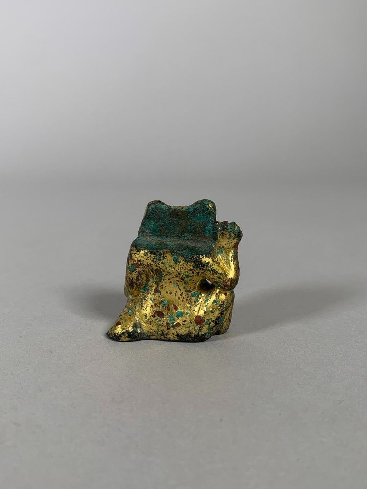 Sculpture d'Ornement En Bronze Dynastie Han 206 Bc-220 Ac Ours En Bronze Dore Archeologie Chine