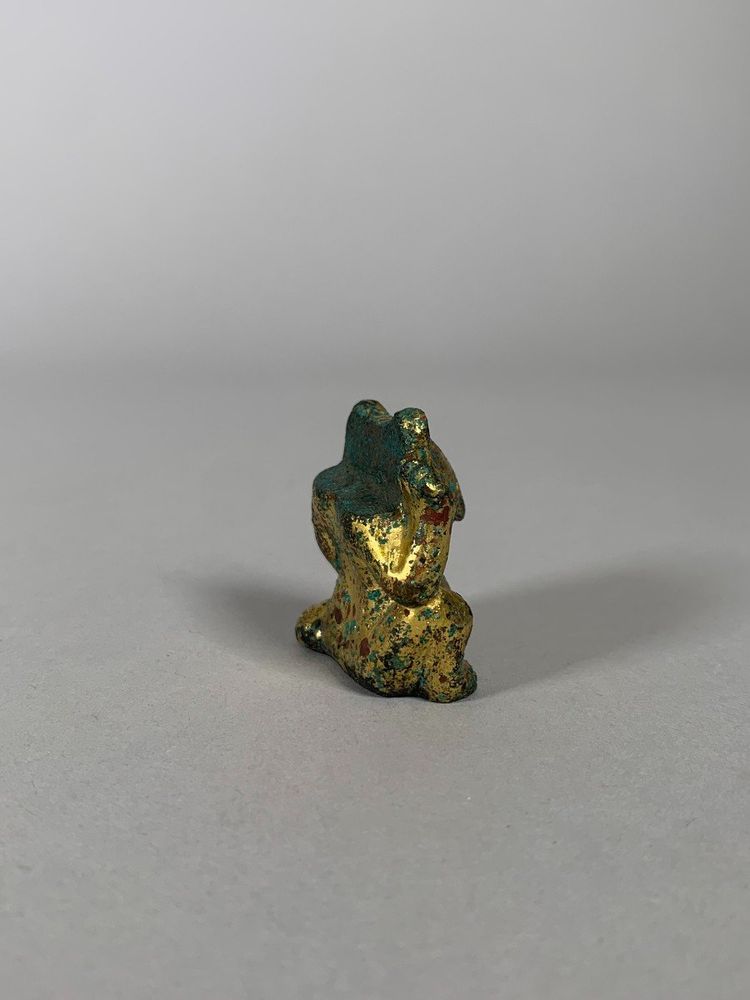 Sculpture d'Ornement En Bronze Dynastie Han 206 Bc-220 Ac Ours En Bronze Dore Archeologie Chine