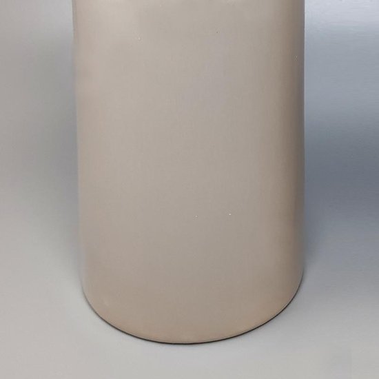 1970 Amazing Pair of Ceramic Vases by F.lli Brambilla in Beige Color. Made in Italy