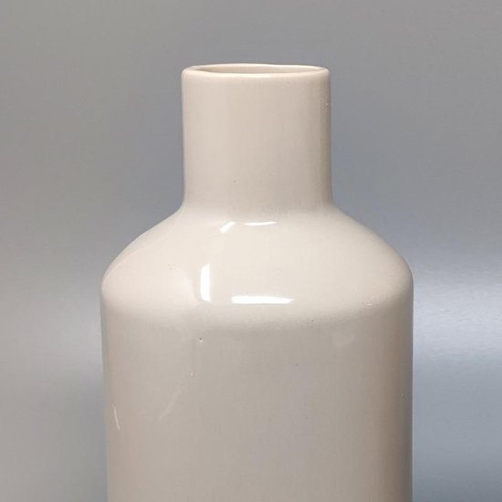 1970 Amazing Pair of Ceramic Vases by F.lli Brambilla in Beige Color. Made in Italy