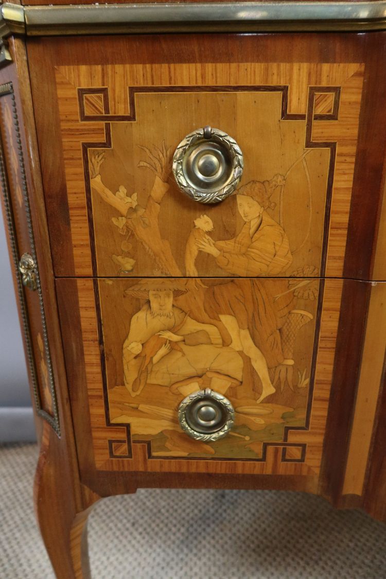 Commode Transition en marqueterie époque XXème