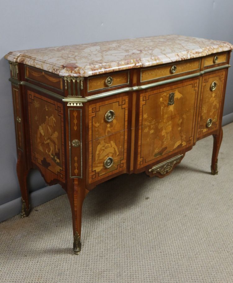 Commode Transition en marqueterie époque XXème