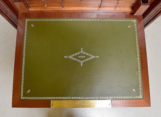 Eccezionale segretaria in radica di mogano impiallacciata - Periodo di restauro - Inizio XIX secolo