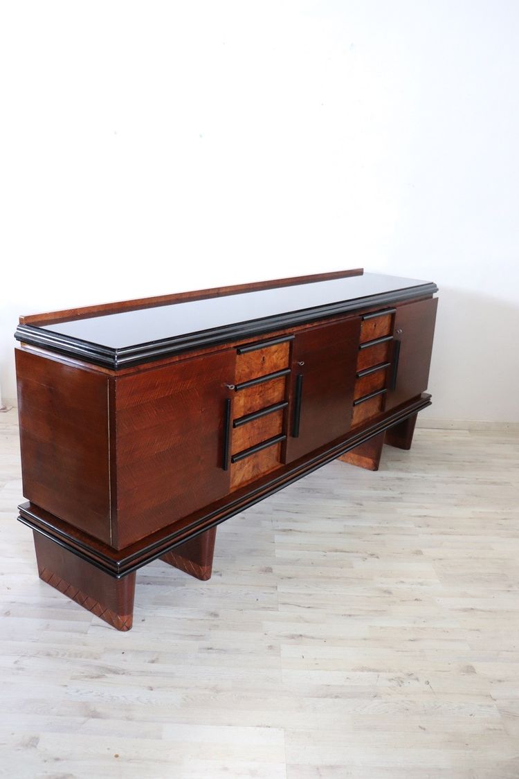 Langes Art Deco Sideboard