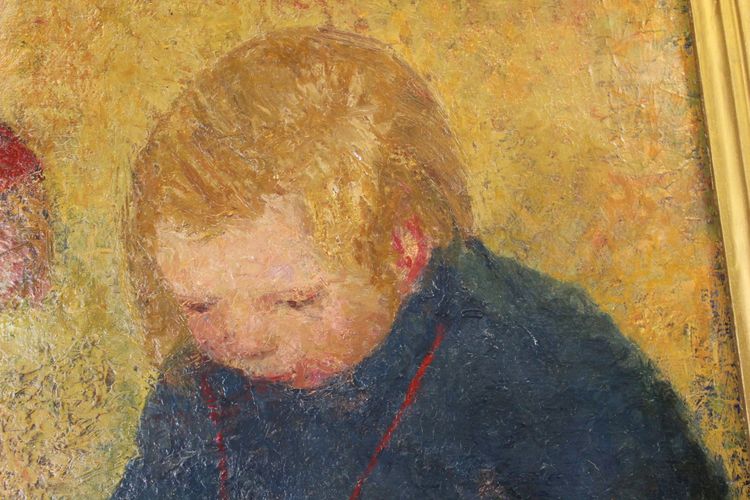 Öl auf Leinwand, Kinder mit Luftballons von Vilma Vrbova Kotrbova