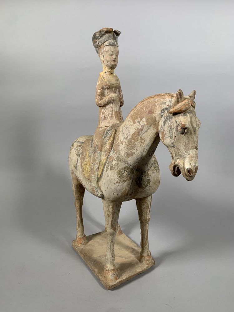 Terrakotta-Skulptur eines Reiters, Han-Dynastie, 206 v. Chr. – 220 n. Chr., China, Archäologie