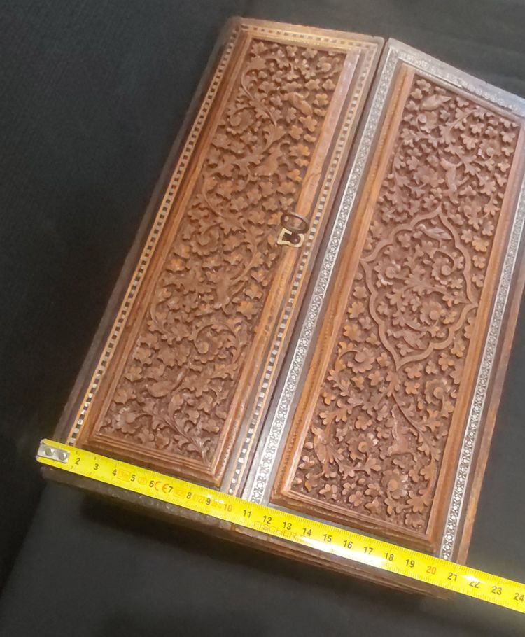 Carved Anglo-Indian writing desk