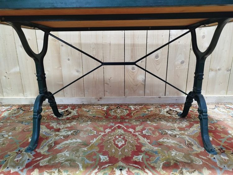 Earthenware bistro table signed Vincent and Élisabeth Portier