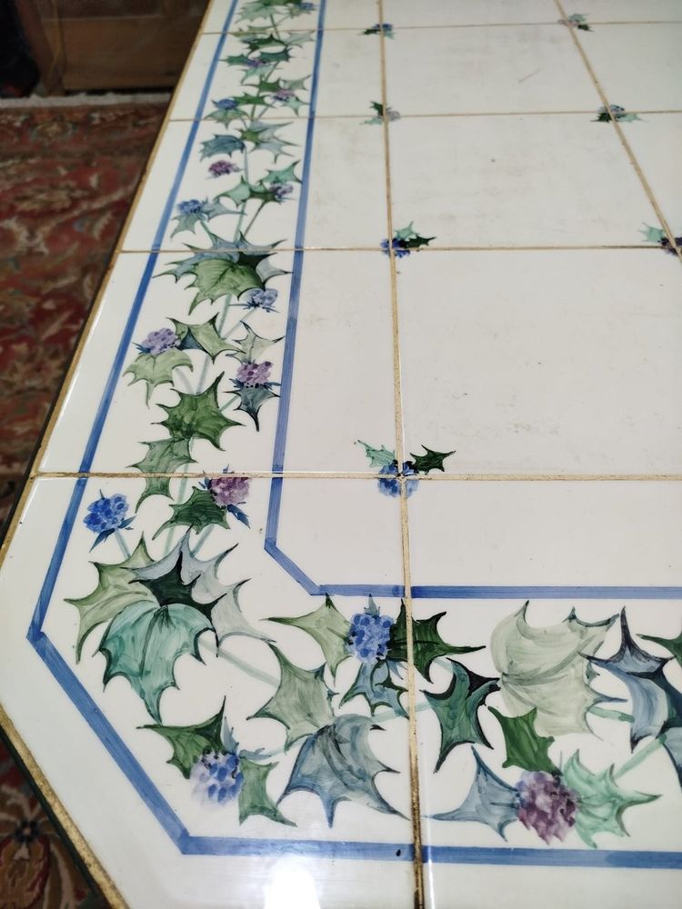 Earthenware bistro table signed Vincent and Élisabeth Portier