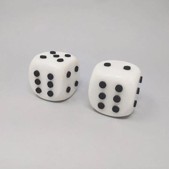 1970 Superb pair of large dice in Italian marble. Made in Italy