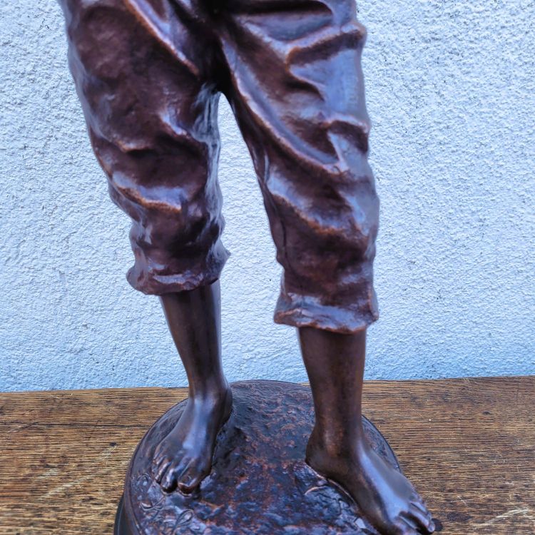 C. Anfrie – Sie schnarcht, signierte Bronze, 19. Jahrhundert