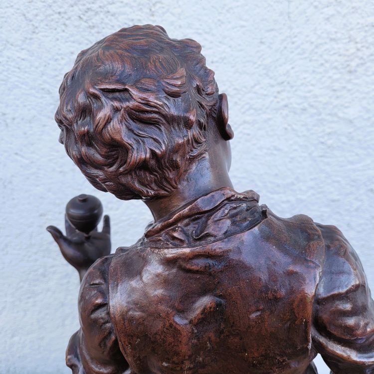 C. Anfrie – Sie schnarcht, signierte Bronze, 19. Jahrhundert