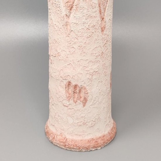 1970 Stunning Pair of Antique Rose Colored Ceramic Vases. Made in Italy
