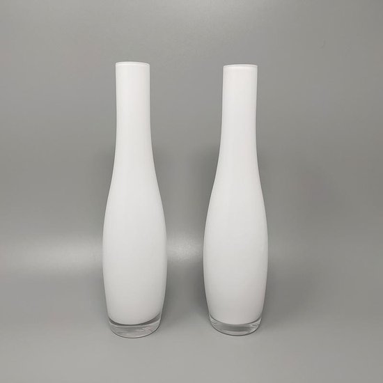 1970 Superb pair of Dogi vases in Murano glass. Made in Italy