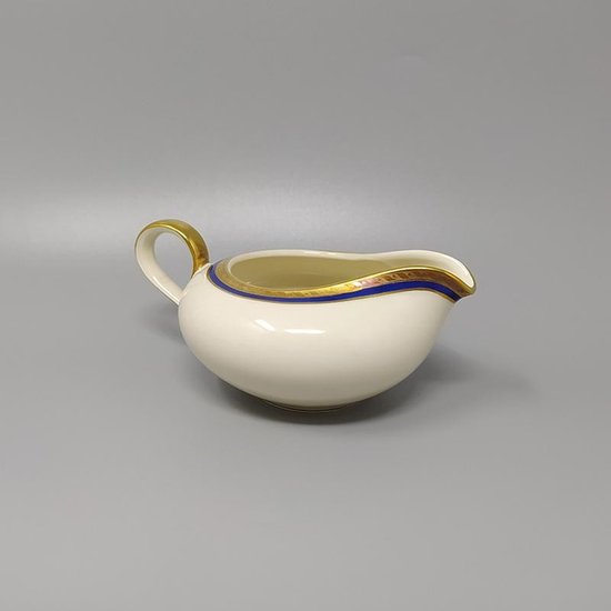 1950 Magnificent white, blue and gold tea/coffee service in Bavarian porcelain. Made in Germany