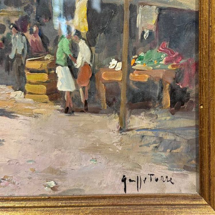 Marktszene – Giuseppe Torre – Öl auf Leinwand