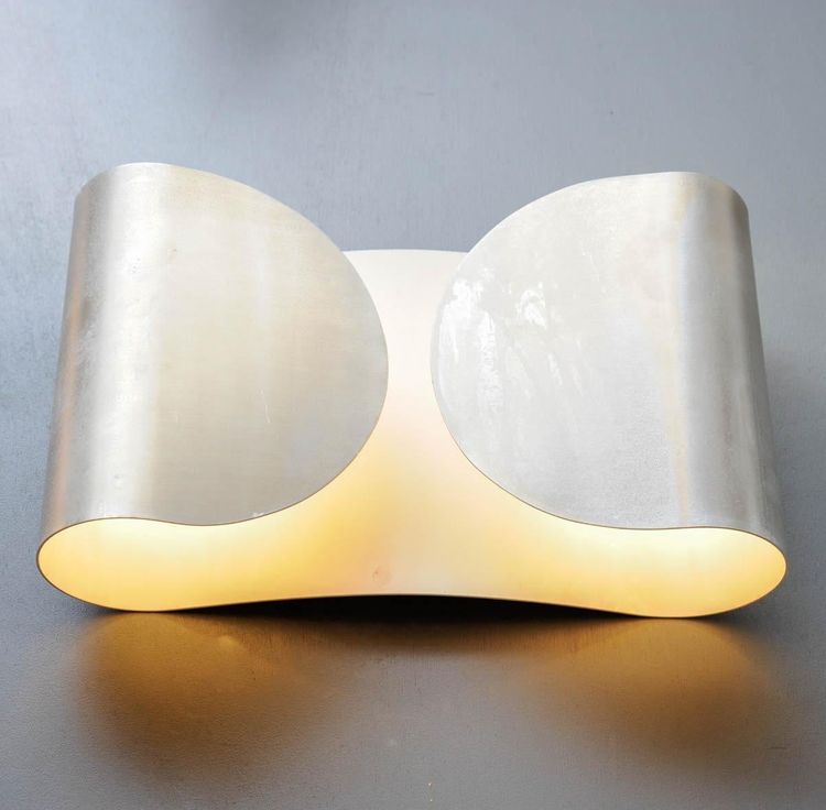 Set of six wall sconces in corrugated metal