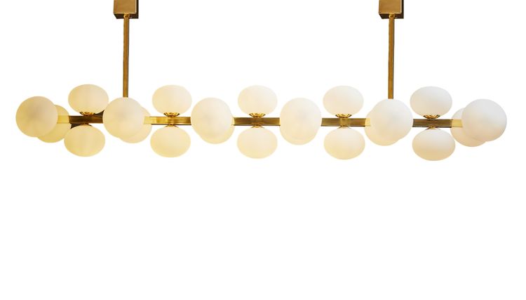 Large brass chandelier with globes