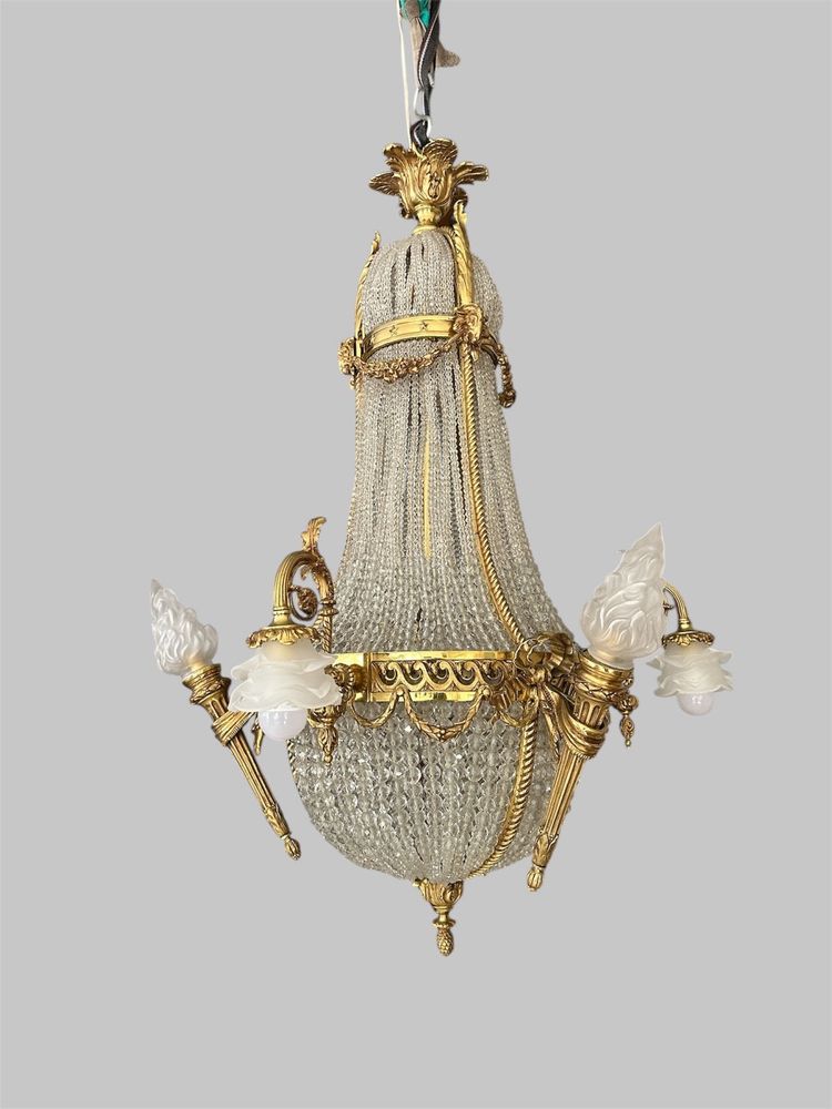 Grand lustre montgolfière à 12 lumières