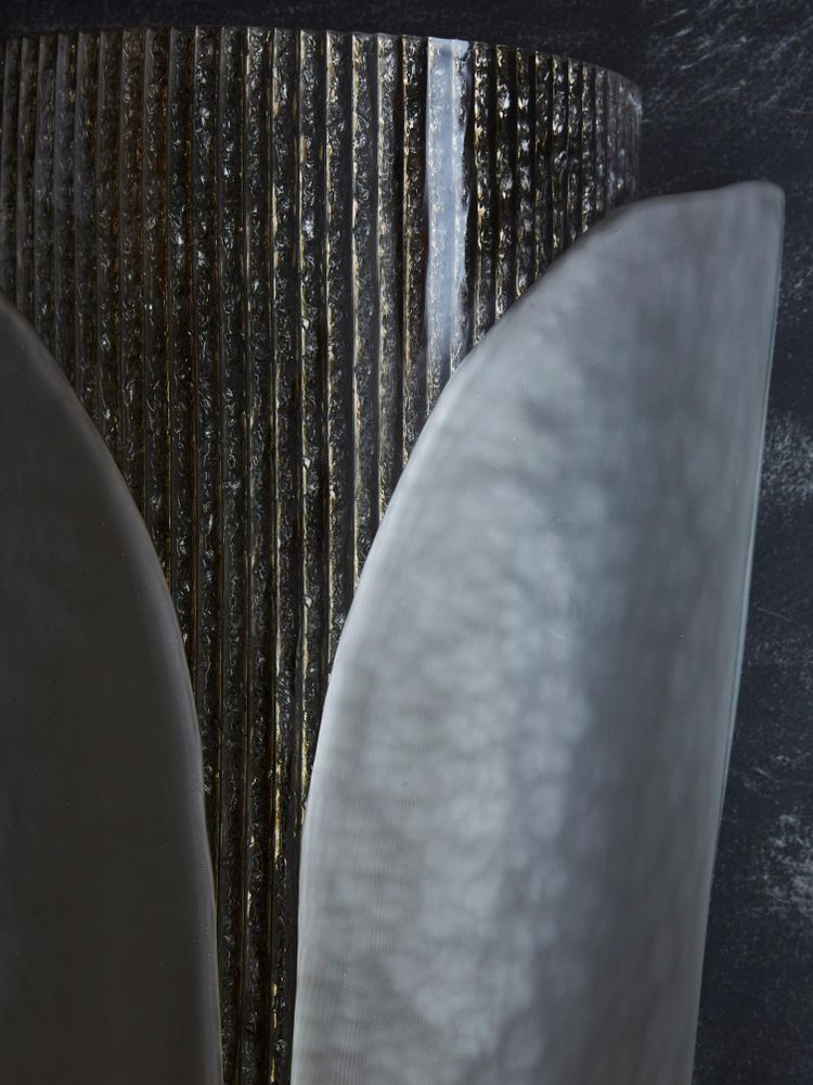 Pair of Grey Textured Murano Glass Wall Lights