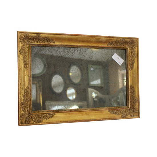 Small Golden Empire Mirror, Mercury 46 X 66 Cm