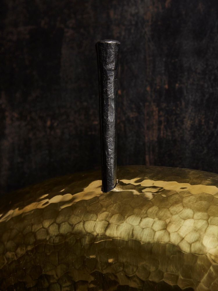 Helios wall sconces in brass and iron by Alexandre Taveau