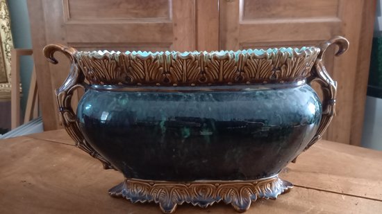 19th century polychrome earthenware planter