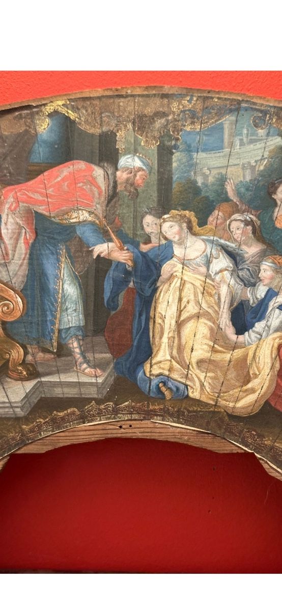 Tempera su carta: "Lo svenimento di Ester" da Antoine Coypel