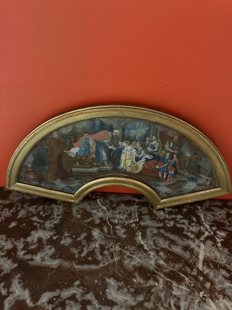 Tempera su carta: "Lo svenimento di Ester" da Antoine Coypel
