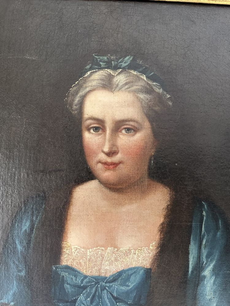 French school of the 18th century. Oil on canvas "La jeune femme à la lettre" (Young woman with a letter)