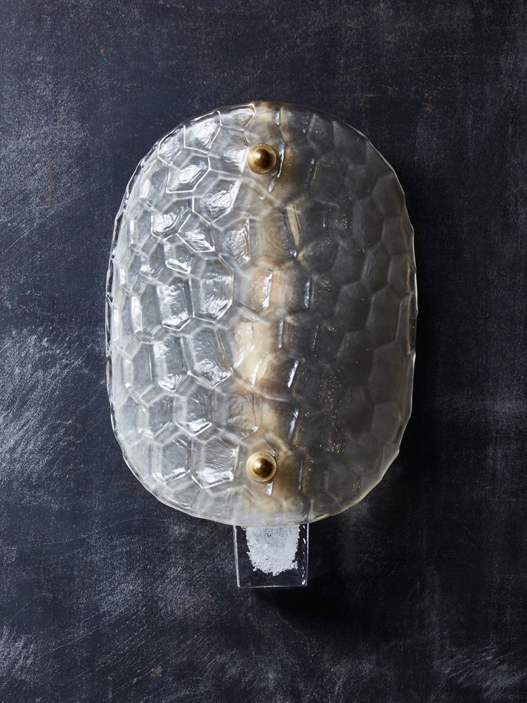 Oval wall lights in frosted Murano glass