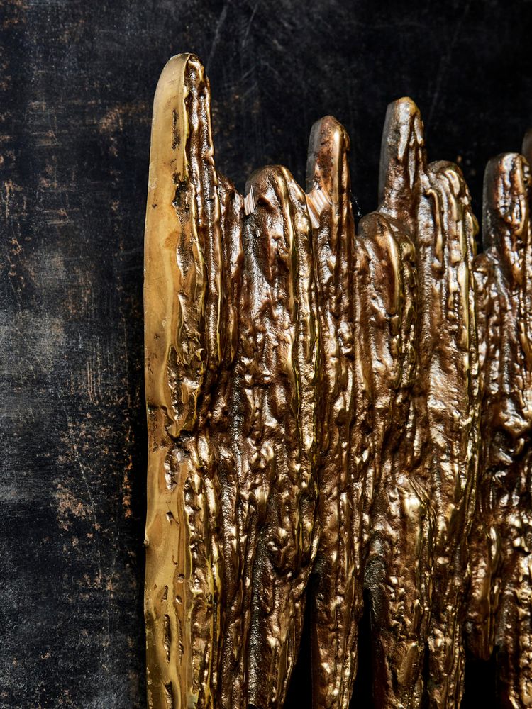 Brutalist horizontal wall lamp in bronze