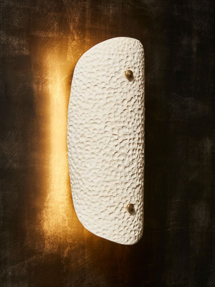 Set of four earthenware wall sconces by Franoise Bergaglia