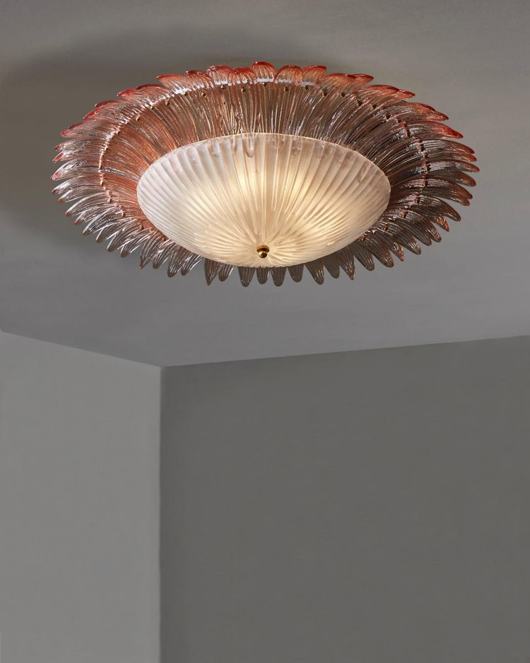 Murano pink flush mount