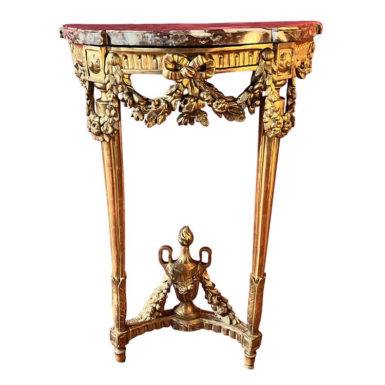 Petite console en bois doré, époque Louis XVI