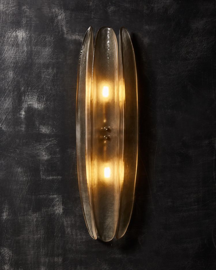 Pair of gray Murano glass wall sconces