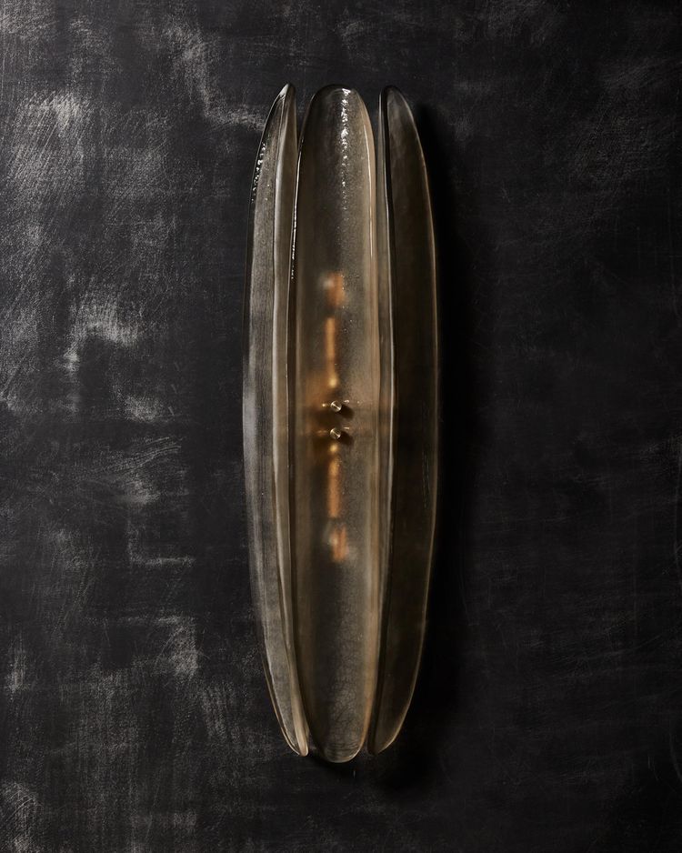 Pair of gray Murano glass wall sconces