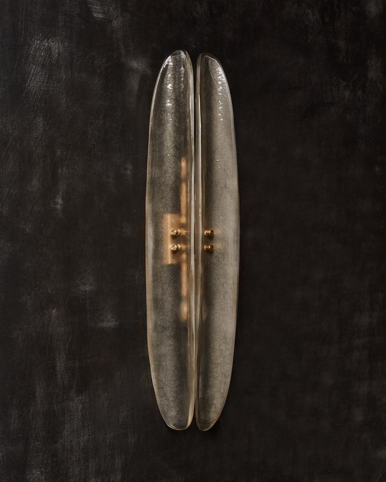 Pair of gray Murano glass wall sconces