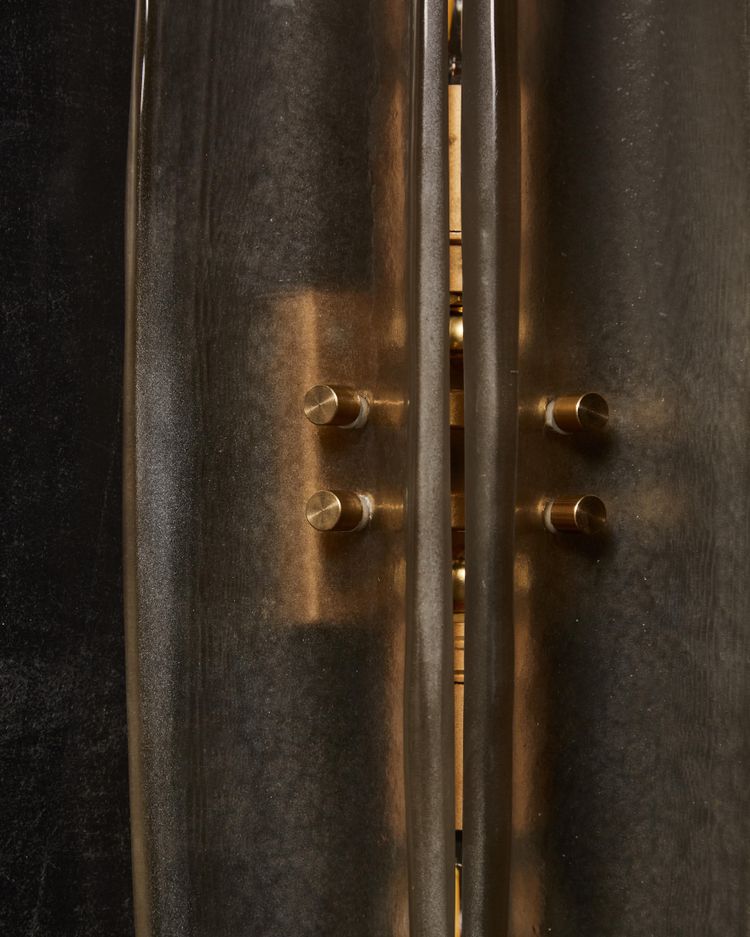 Pair of gray Murano glass wall sconces
