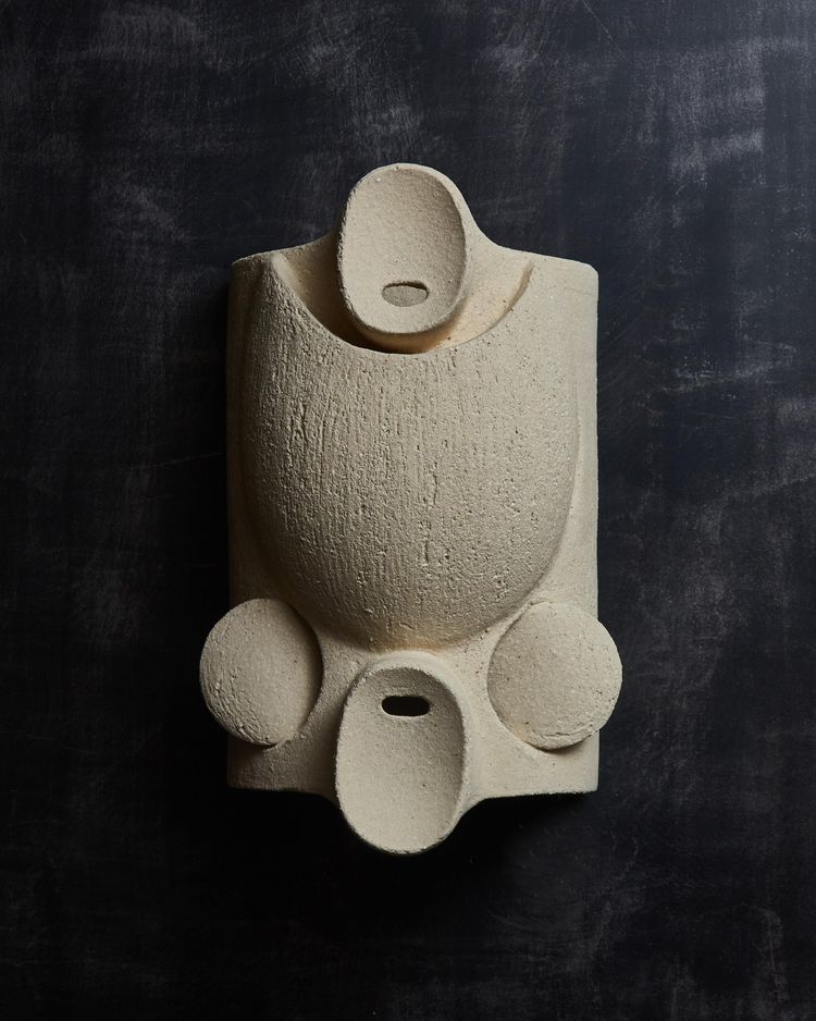 Coppia di applique rotonde in ceramica di Olivia Cognet