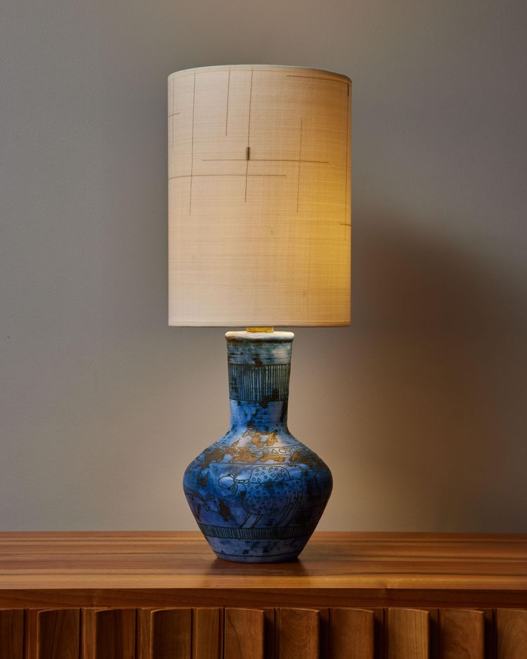 Jacques Blin baluster-shaped ceramic table lamp
