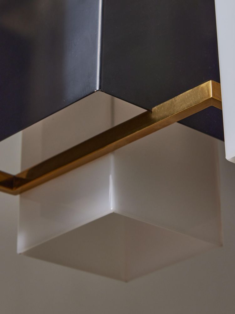Brass and Plexiglas chandelier by Stilux