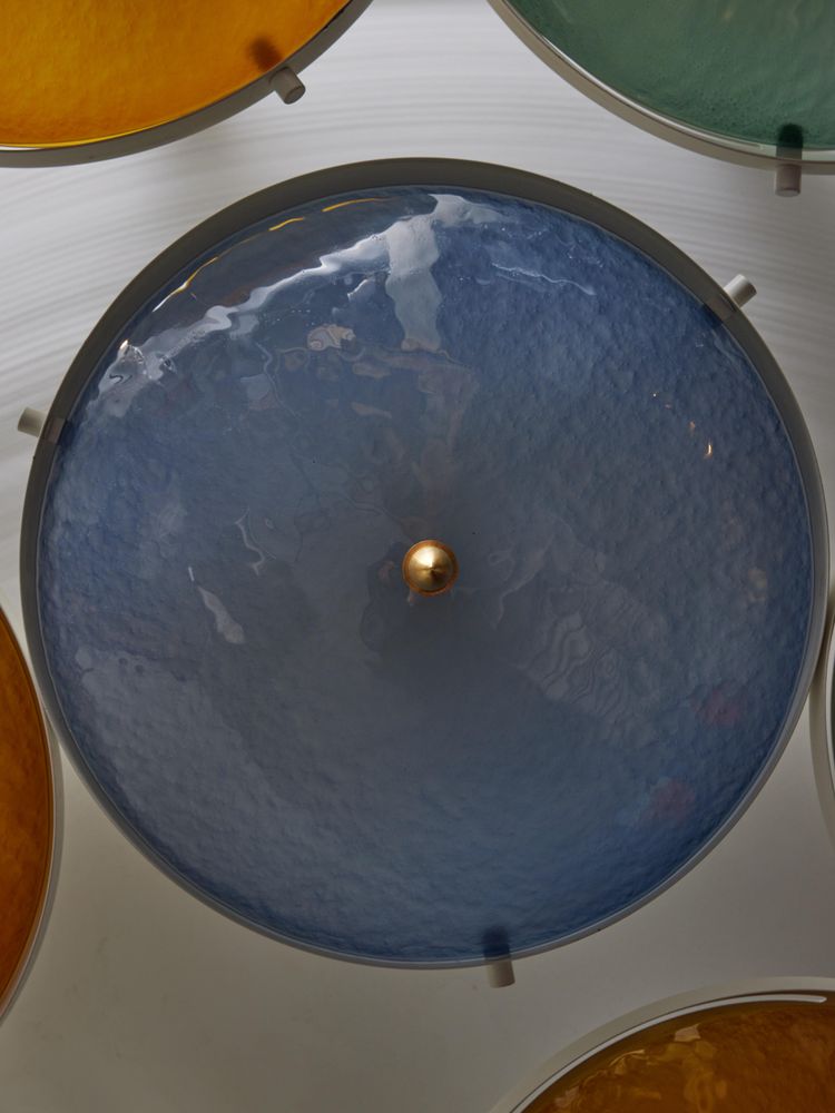 Large metal frame with Murano lights