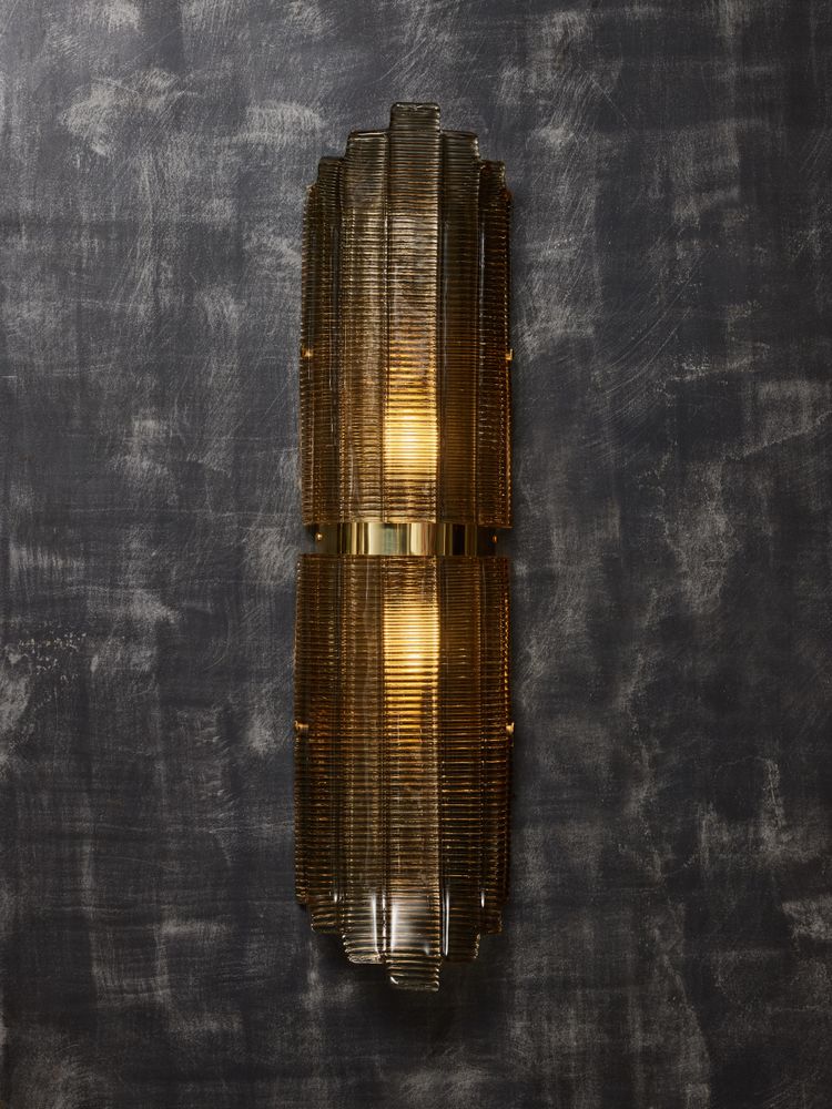 Applique in vetro di Murano striato e ottone