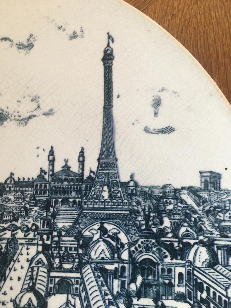 "Large Ceramic Dish, "la Grande Roue De Paris ,exposition Universelle De Paris 1900