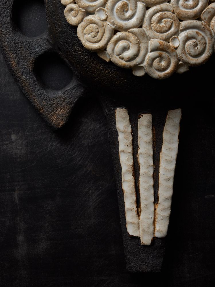 Coppia di applique in ceramica Toro di Dominique Pouchain