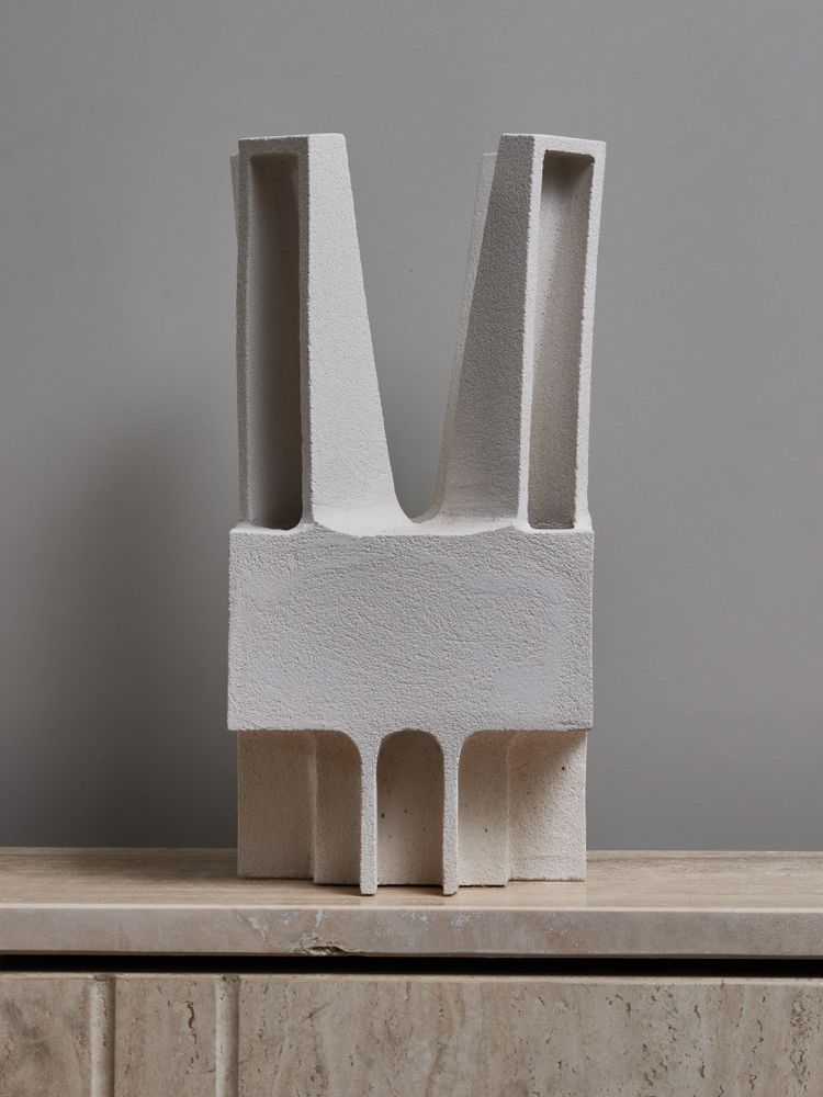 Modern ceramic table lamp by Frederic Bourdiec