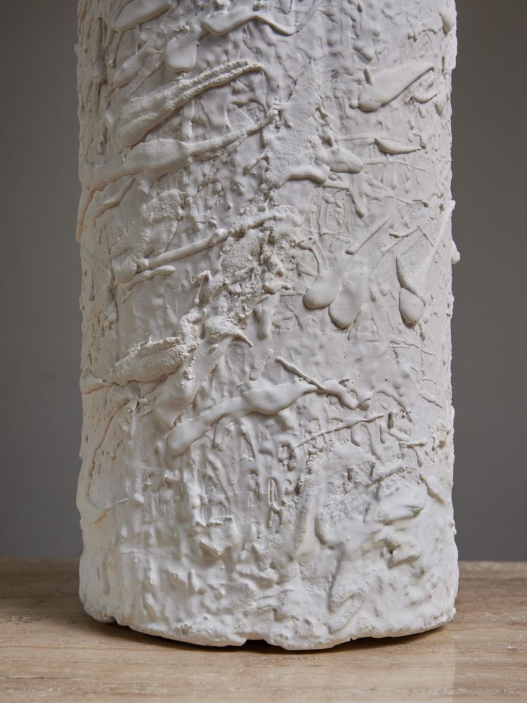 Pair of large plaster desk lamps